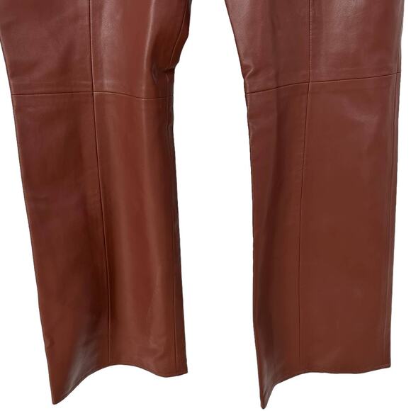 Vintage Biltmore Faux Leather Pants Cinnamon Brown Bootcut NWT Women's Size 12 - Picture 6 of 10